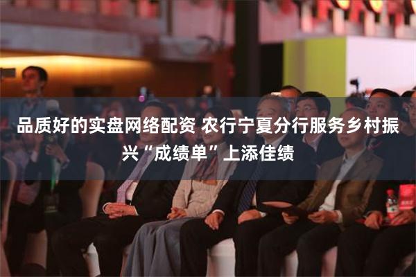 品质好的实盘网络配资 农行宁夏分行服务乡村振兴“成绩单”上添佳绩