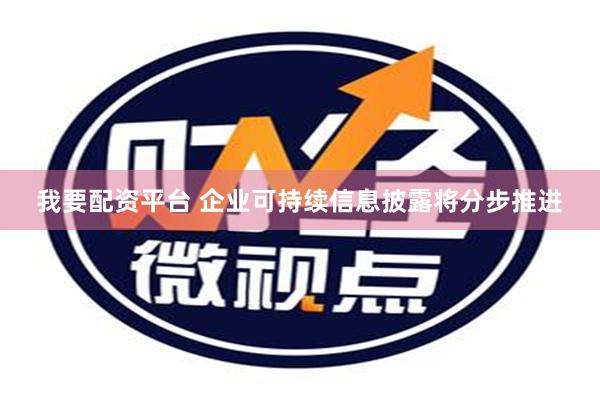 我要配资平台 企业可持续信息披露将分步推进